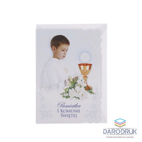 Kartka składana B6 brokat komunia (5902221800207)
