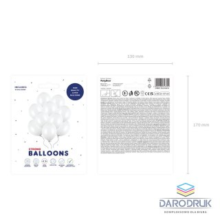 Partydeco Balon gumowy Party Deco BALONY STRONG pastelowy 10 szt perłowy 270mm Partydeco (SB12P-008-10)