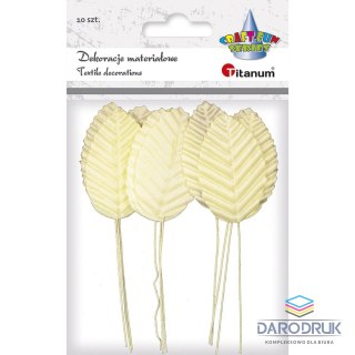 Titanum Ozdoba materiałowa Craft-Fun Series Liście na druciku ecru Titanum (SY-004)