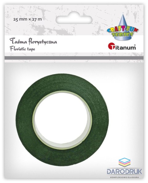Titanum Taśma specjalnego przeznaczenia Craft-Fun Series taśma florystyczna 25x27 [mm x m] zielona Titanum (301/25)