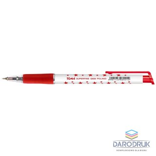 Toma Długopis czerwony gwiazdki wkład czerwony 1,0mm Toma (TO-069)
