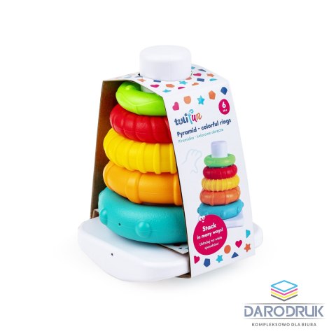 Tuli Fun Układanka PIRAMIDKA KOLOROWE OBRĘCZE Tuli Fun (TF30128)