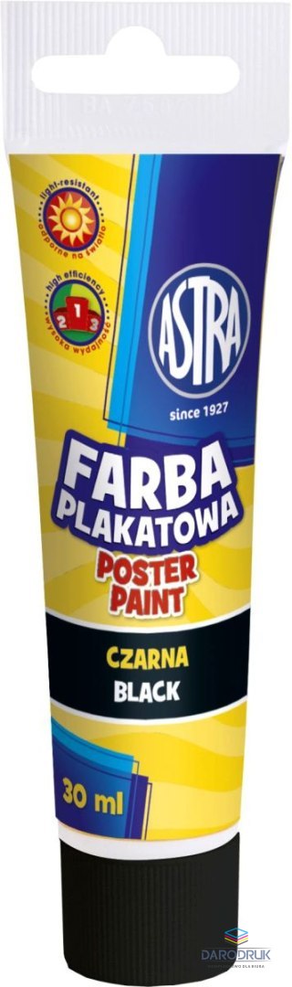 Astra Farby plakatowe kolor: czarny 30ml 1 kolor. Astra