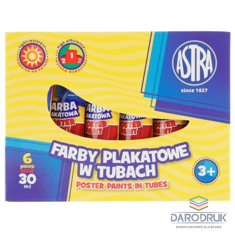 Astra Farby plakatowe kolor: czerwony ciemny 30ml 1 kolor. Astra