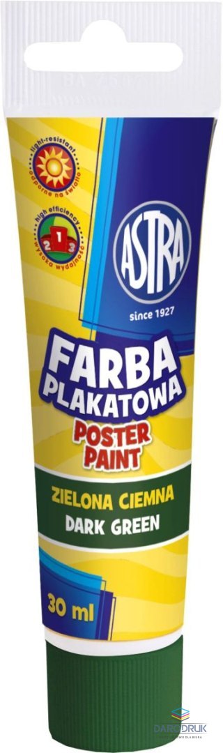 Astra Farby plakatowe kolor: zielony ciemny 30ml 1 kolor. Astra