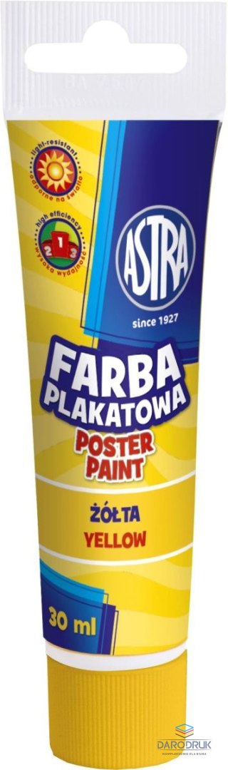 Astra Farby plakatowe kolor: żółty 30ml 1 kolor. Astra