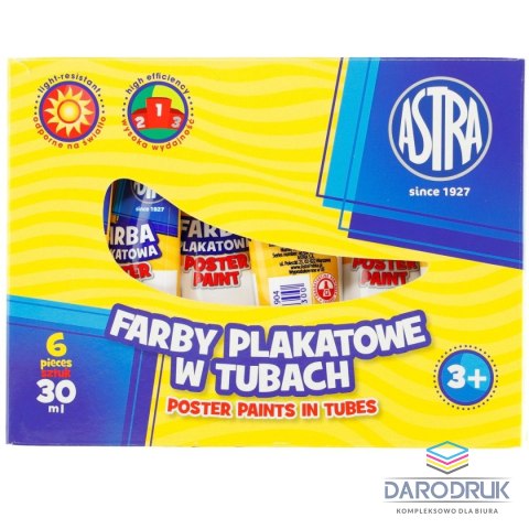 Astra Farby plakatowe w tubie kolor: biały 30ml 1 kolor. Astra (83110904)