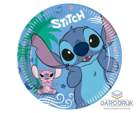 Godan Talerz jednorazowy Stitch & Angel papier śr. 200mm 8 szt Godan (96938)
