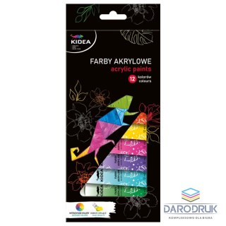 Kidea Farby akwarelowe 12ml 12 kolor. Kidea (FAA12KA)