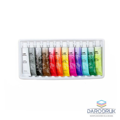 Kidea Farby akwarelowe 12ml 12 kolor. Kidea (FAA12KA)