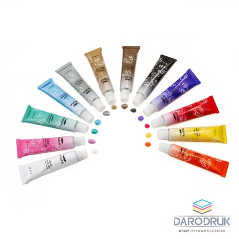 Kidea Farby akwarelowe metaliczne 12ml 12 kolor. Kidea (FAAM12KA)