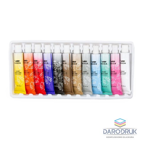 Kidea Farby akwarelowe metaliczne 12ml 12 kolor. Kidea (FAAM12KA)