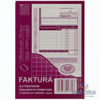 Michalczyk i Prokop Druk offsetowy A6 Faktura VAT 80k. Michalczyk i Prokop (205-5E)