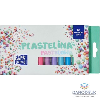Oxford Plastelina 12 kol. pastelowa mix 200g Oxford (400178108)