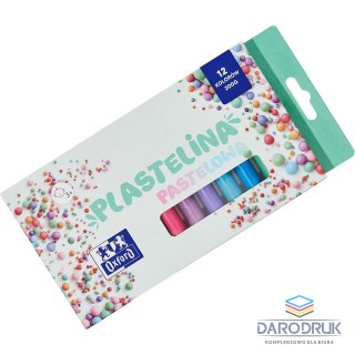 Oxford Plastelina 12 kol. pastelowa mix 200g Oxford (400178108)