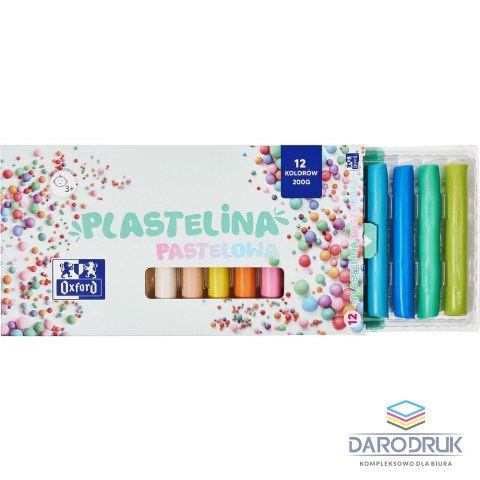Oxford Plastelina 12 kol. pastelowa mix 200g Oxford (400178108)