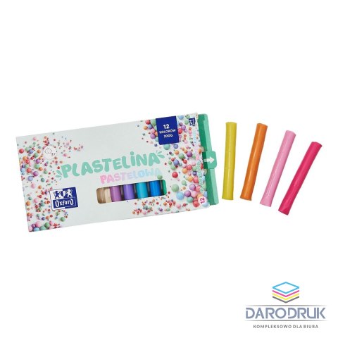 Oxford Plastelina 12 kol. pastelowa mix 200g Oxford (400178108)