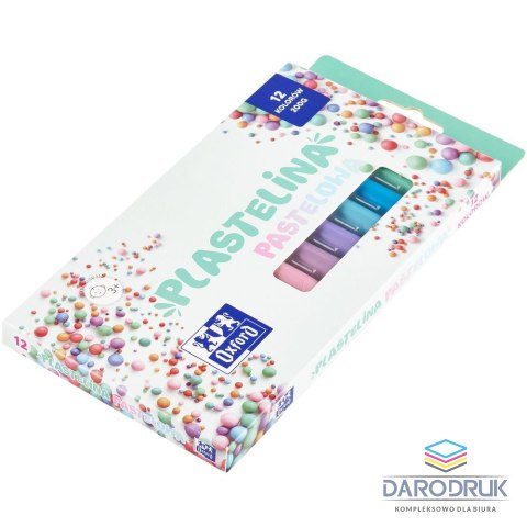 Oxford Plastelina 12 kol. pastelowa mix 200g Oxford (400178108)
