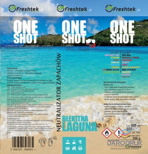 One Shot Odświeżacz powietrza Błękitna Laguna 600ml One Shot
