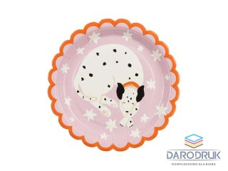 Partydeco Talerz jednorazowy Dalamtyńczyk, mix papier śr. 180mm 6 szt Partydeco (TPP95)