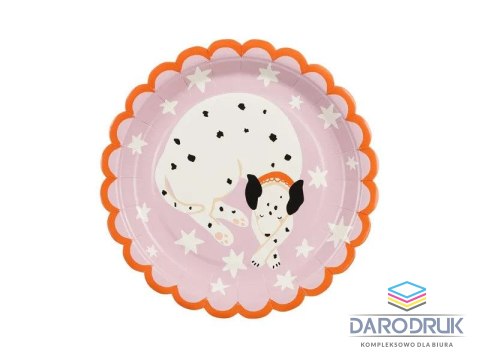 Partydeco Talerz jednorazowy Dalamtyńczyk, mix papier śr. 180mm 6 szt Partydeco (TPP95)
