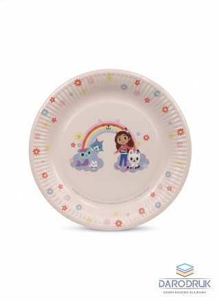 Partydeco Talerz jednorazowy Koci Domek Gabi papier śr. 230mm 6 szt Partydeco (TPP104)