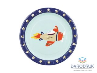 Partydeco Talerz jednorazowy Samolot papier śr. 180mm 6 szt Partydeco (TPP87)