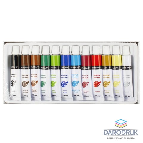 Starpak Farba akrylowa kolor: mix 12ml Starpak (520192)
