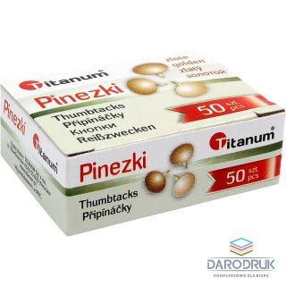 Titanum Pinezki Titanum złote 50 szt.