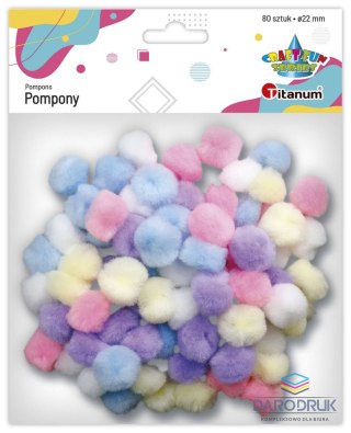 Titanum Pompony Craft-Fun Series mix pastelowy 80 szt Titanum (24YDD0316)