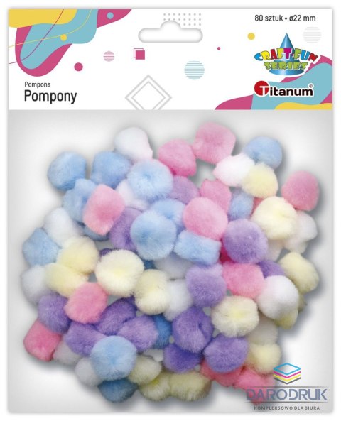 Titanum Pompony Craft-Fun Series mix pastelowy 80 szt Titanum (24YDD0316)