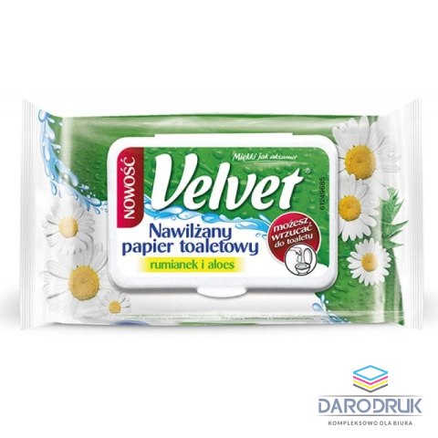Velvet Papier toaletowy nawilżany Camomile&Aloe Vera kolor: biały 48 szt Velvet
