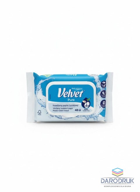 Velvet Papier toaletowy nawilżany pure kolor: biały 48 szt Velvet
