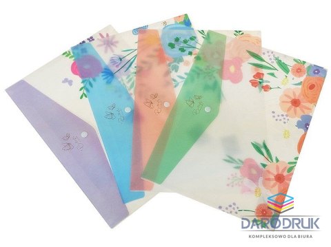 Adar Teczka plastikowa na zatrzask w kwiaty A4 mix [mm:] 210x297 Adar (601673)