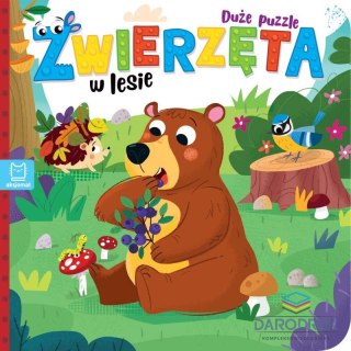 Aksjomat Książka dla dzieci Zwierzęta w lesie. Duże puzzle Aksjomat