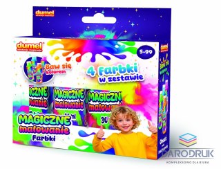 Dumel Zestaw kreatywny dla dzieci MAGICZNE MALOWANIE 4×60ml FARBKI Dumel (DD30619)