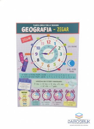 Henry Książeczka edukacyjna KARTA EDUKACYJNA GEOGRAFIA ZEGAR Henry (5905701489893)
