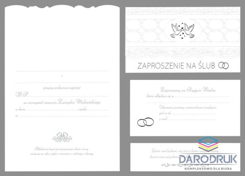 Merigraf Zaproszenie duże satyna ślub Merigraf