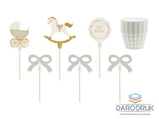 Partydeco Dekoracja Zestaw do muffinek Oh Baby Partydeco (ZFM4)
