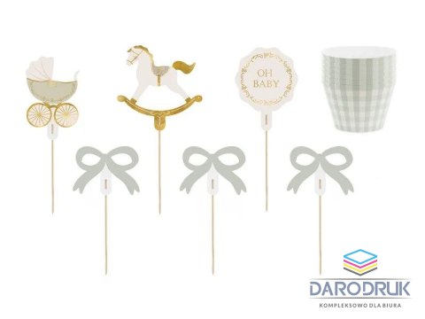 Partydeco Dekoracja Zestaw do muffinek Oh Baby Partydeco (ZFM4)