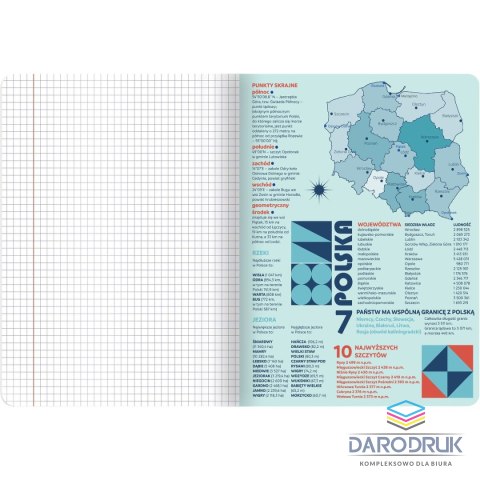 TOP-2000 Zeszyt A5 geografia 60k. 70g krata TOP-2000 (400169461)