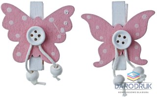 Titanum Ozdoba drewniana Craft-Fun Series klamerki z motylami Titanum (19AQE0701)