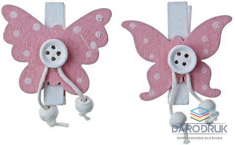 Titanum Ozdoba drewniana Craft-Fun Series klamerki z motylami Titanum (19AQE0701)