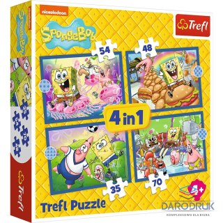 Trefl Puzzle Sponge Bob 4w1 4w1 el. Trefl (34674)
