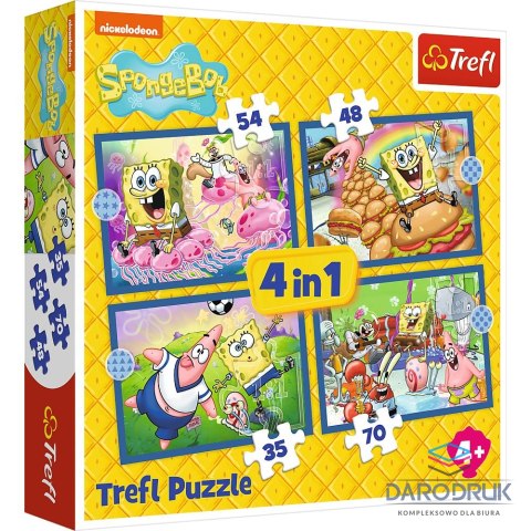 Trefl Puzzle Sponge Bob 4w1 4w1 el. Trefl (34674)