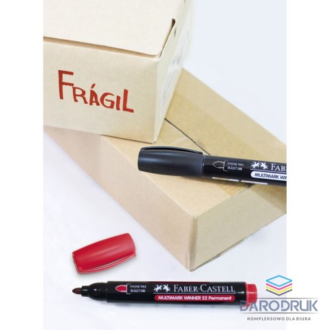 Faber Castell Marker permanentny wkład czerwony okrągła końcówka Faber Castell