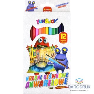 Fun&Joy Kredki akwarelowe 12 kol. Fun&Joy (FJ-12AKW)