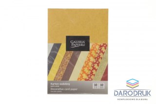 Galeria Papieru Papier ozdobny (wizytówkowy) A4 mix wzorów złote liście (mix) 220g Galeria Papieru (208935)
