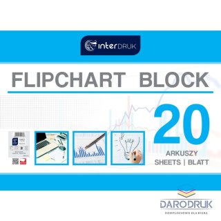 Interdruk Blok do tablic flipchart A1 20k. 80g krata [mm:] 1000x640 Interdruk (FLI20#)