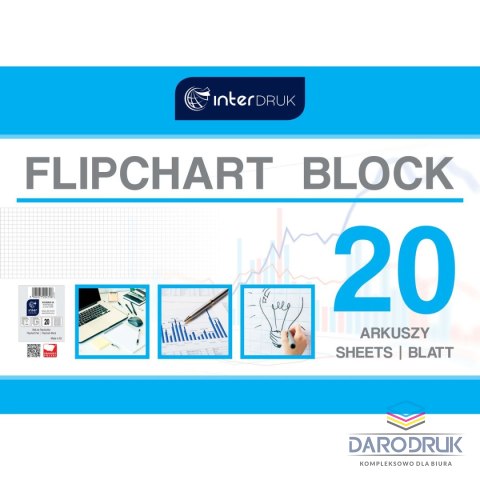 Interdruk Blok do tablic flipchart A1 20k. 80g krata [mm:] 1000x640 Interdruk (FLI20#)